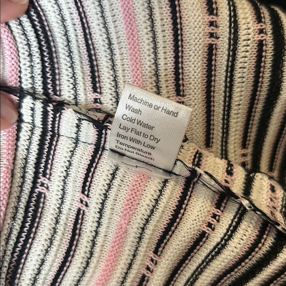 Ming Wang M Multi Color Striped Knit Open Cardigan Quiet Luxury Spring Feminine - Picture 6 of 8